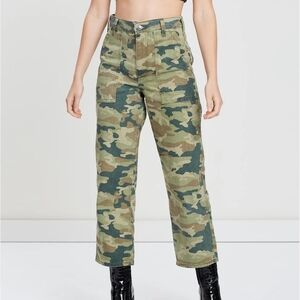 Free People Camouflage Straight Leg Jeans